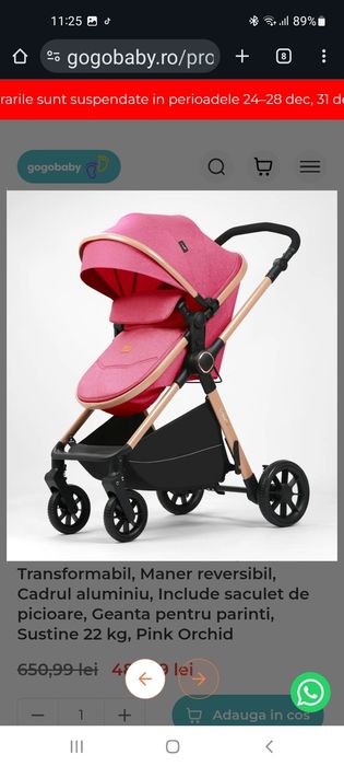 Vând cărut 2in1 în stare bună