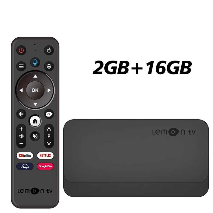Lemon TV L2 Android 12 ТВ БОКС Allwinner H618 Quad 2GB16GB 4K WiFi6 Гласово дистанционно управление YouTube Lemon TV приложение Медиен плейър