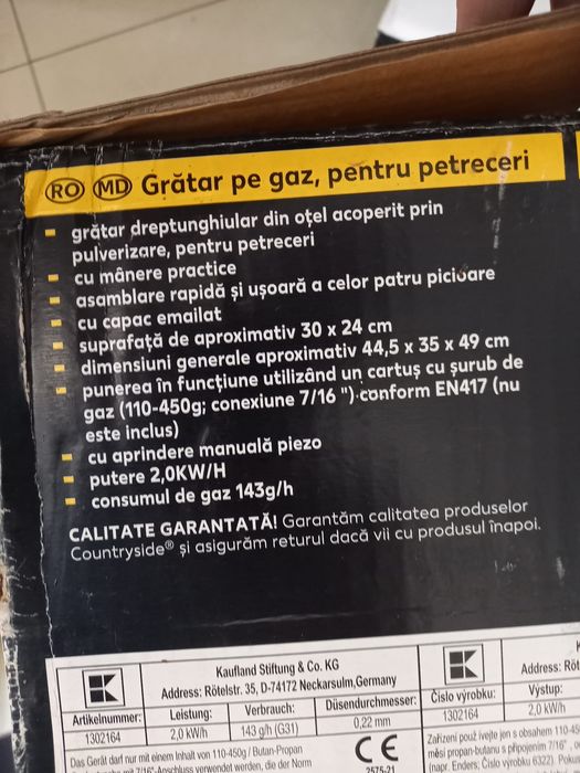 Grătar camping cu gaz