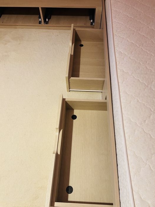 Pat o persoană 90x200 cm cu saltea și sertare – complet