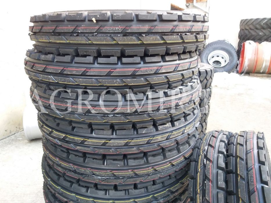 Cauciucuri noi 6.50-20 cu 10PR pentru tractoare U650 fata Breckner