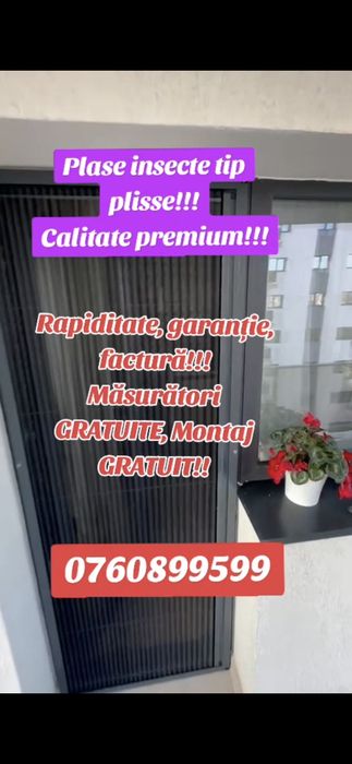 Plase insecte tip plisse, tip rulou, pe balamale