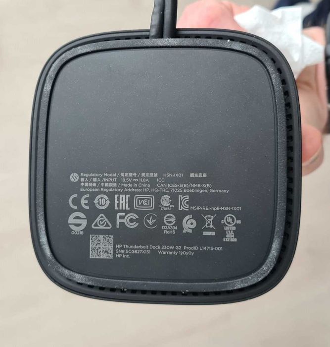 Docking Station HP Thunderbolt 3 Dock G2, 230W