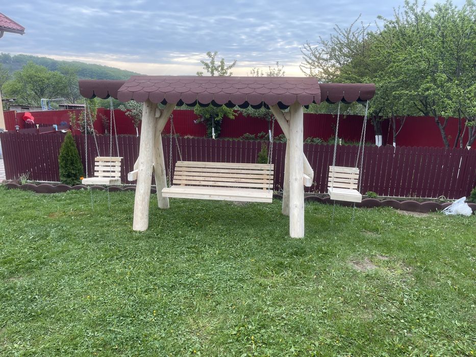 Balansoar din lemn masiv / leagan rustic