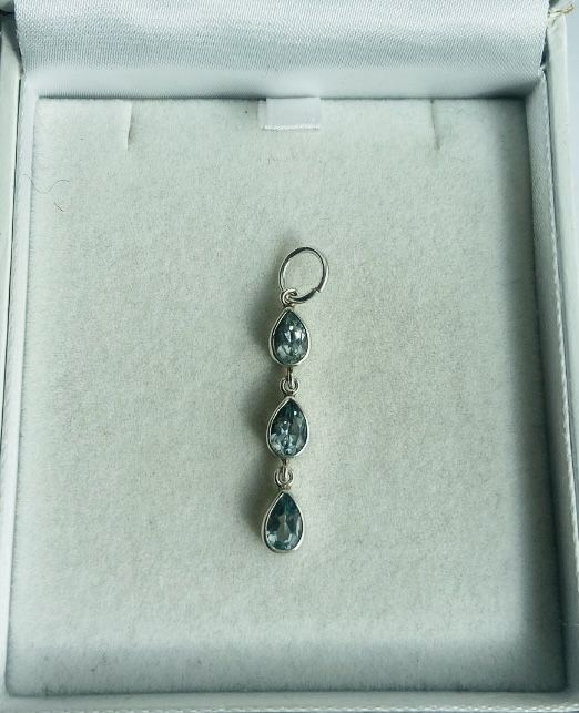 Pandantiv cu lant din argint cu topaz designer John Greed