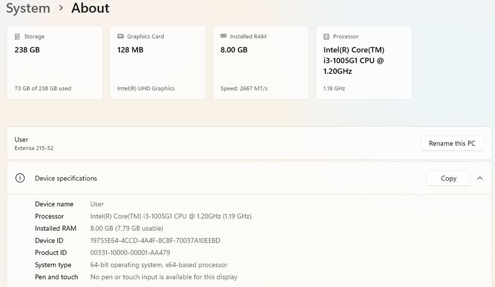 Лаптоп Acer Aspire 3