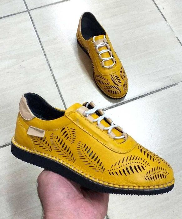 Мягкие лёгкие кожаные туфли топсайдеры кроссы на Eva-подошве, Турция!