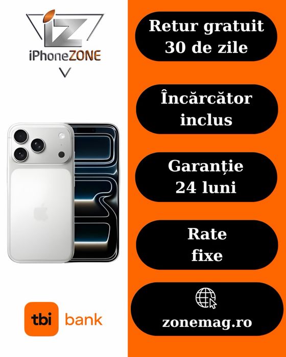 Iphone 17 Pro Max 512GB 100% Garantie Rate BuyBack - zonemag.ro