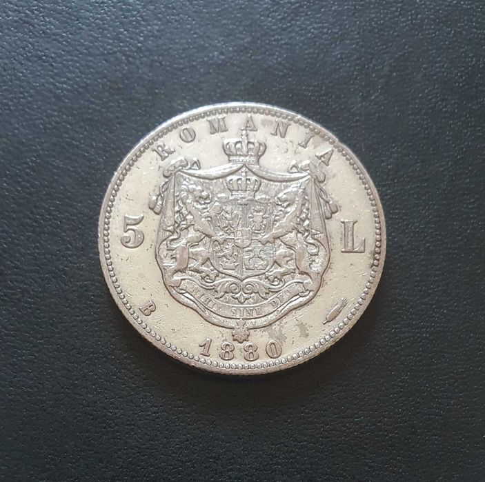 Moneda 5 lei 1880 argint