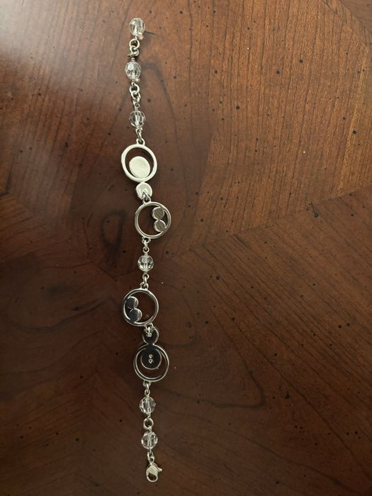 Bratara reglabila Swarovski din argint rodiat si cristale