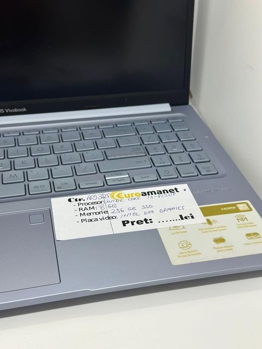 Laptop ASUS VivoBook 15, Intel Core i3-1220P, 15.6'', 8GB, 256GB -A-