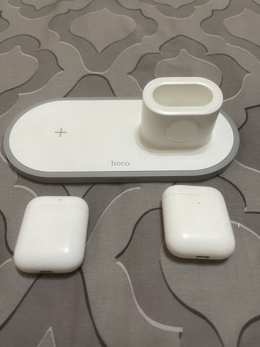 Hoco 3в1 зарядка и оригинпл наушники airpods