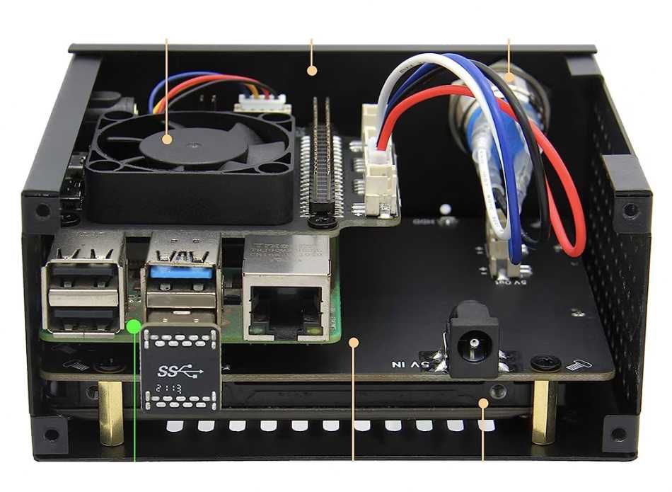 Kit Raspberry Pi 4 8GB+Placa X825 V2+Placa X735 V2.5+Carcasa X825-C8