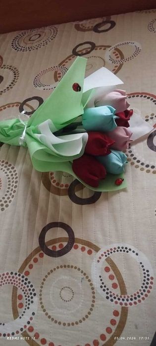 Ръчно изработени цветя от плат