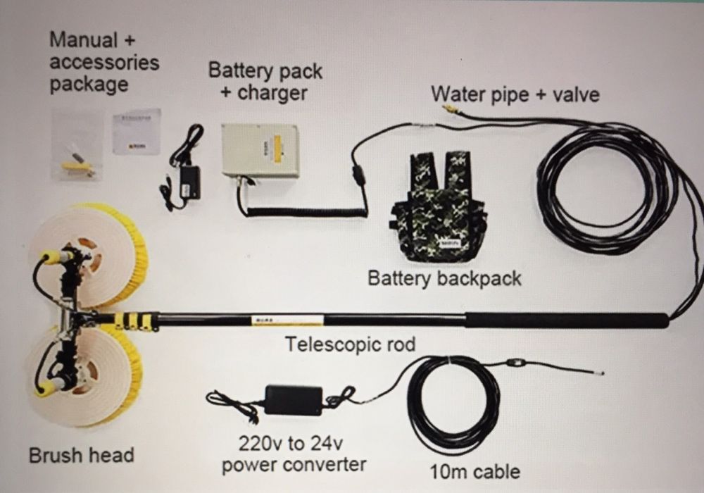 Perie rotativa spalat panouri fotovoltaice solare spalat electrica 7m