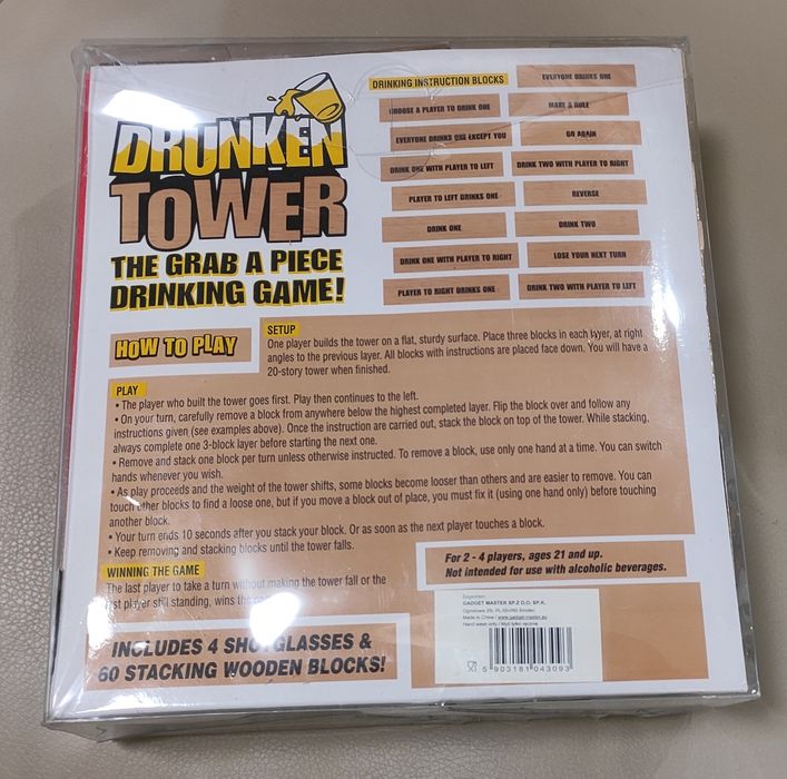 Нова игра за възрастни Дженга с шотове Drunken Tower