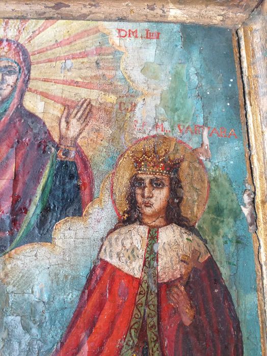 Icoana veche,Sv. Varvara , Sv. Mercurii