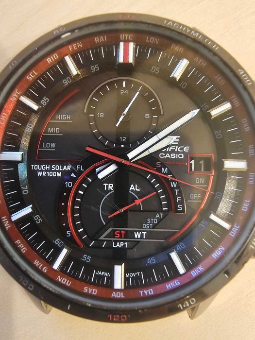 Casio Edifice EQS-A500B Tough Solar + премиум каишка Hirsch Grand Duke