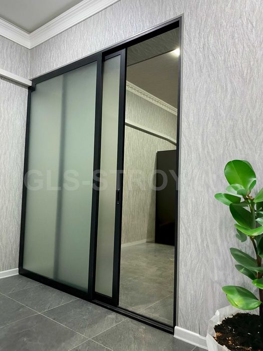 Стеклянные перегородки, рефлённые перегородки, двери, лофт, loft eshik