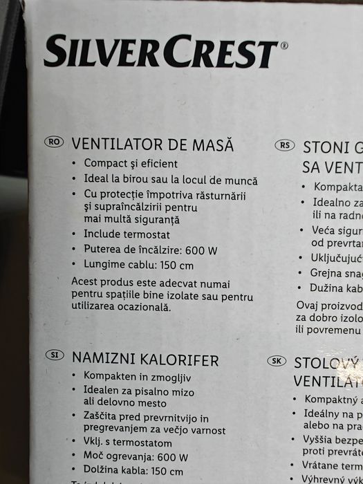 SILVERCREST STHL 600 A1 Ventilator încălzire  600 W aeroterma ventilat