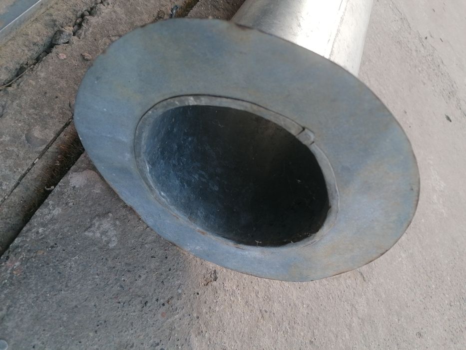 Coș de fum din tablă galvanizată, cu înălțimea de 100 cm și diam 15 cm