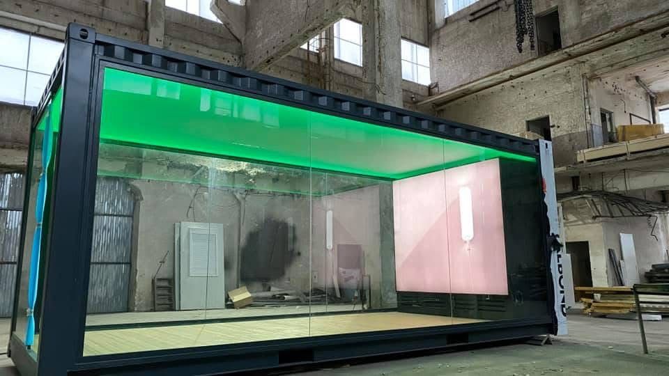 Container modular tip vitrina