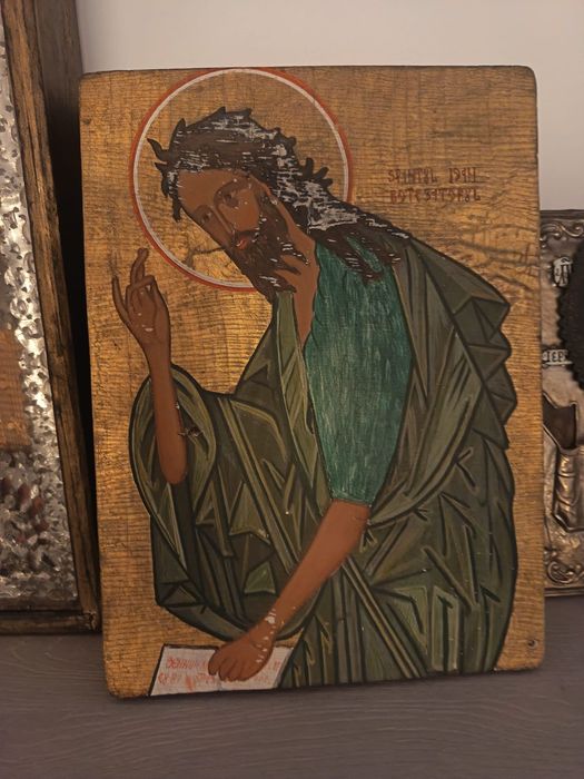 Pictura  veche Sfântul Ioan Botezătorul