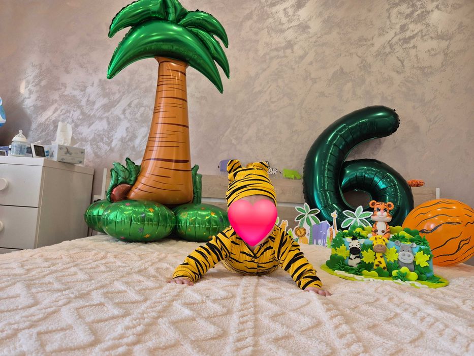 Костюмче на тигърче - ромпър с шапка