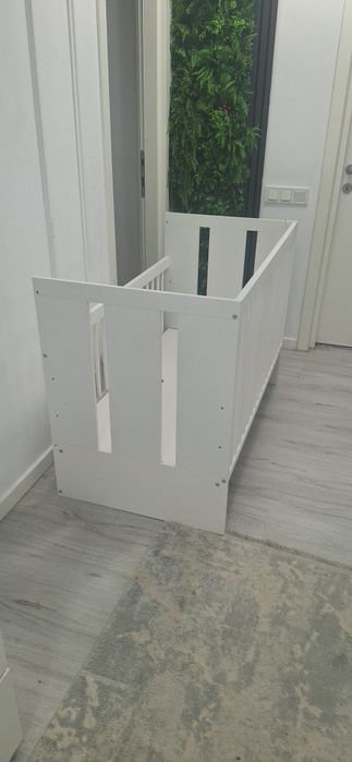 Patut copii alb cu saltea