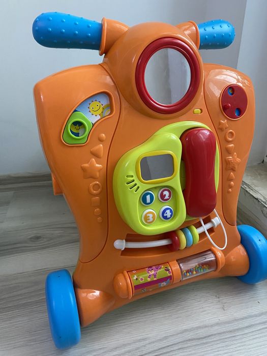 Smiki, Baby Walker, antemergator, jucarie interactiva de impins, 2in1