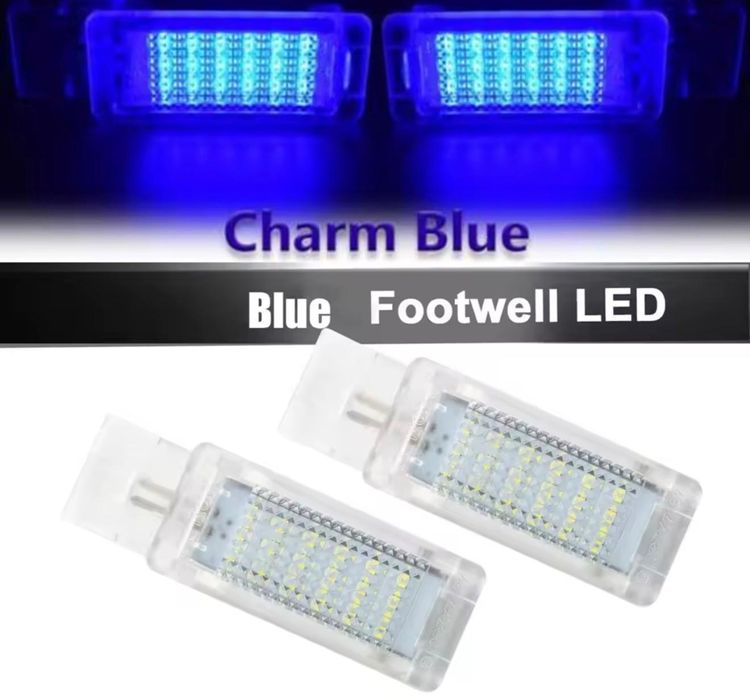 2 Lampi/lumini led albastre picioare pt Volkswagen, Skoda Seat, Audi