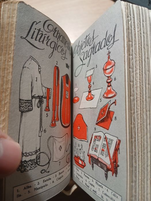 Антикварен католически молитвеник – седеф и позлата, Ба