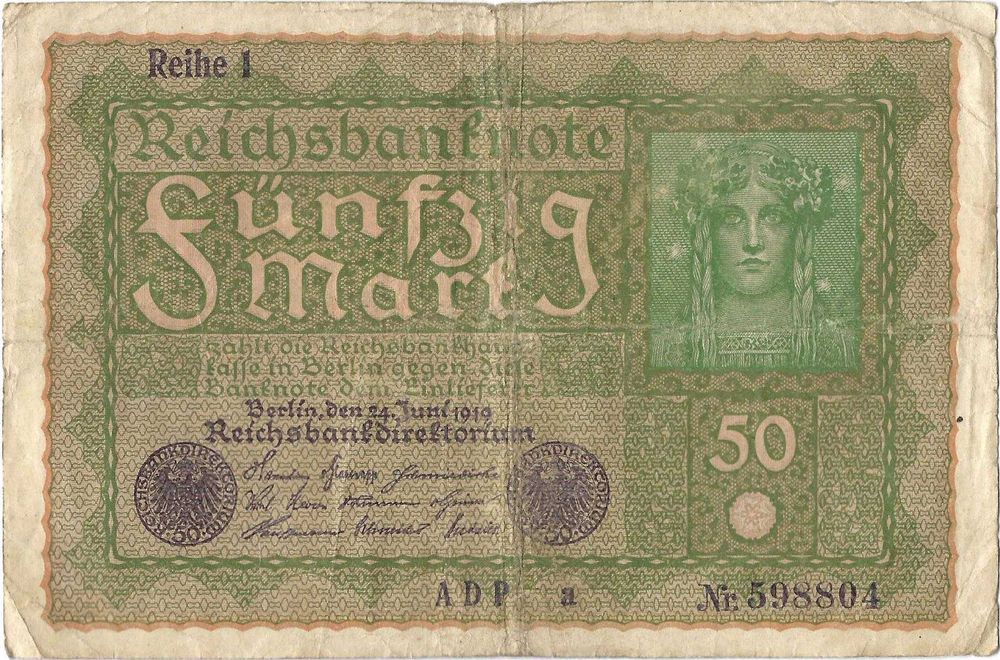 Super bancnota bancnote vechi Germania primul razboi mondial si perioada interbelica