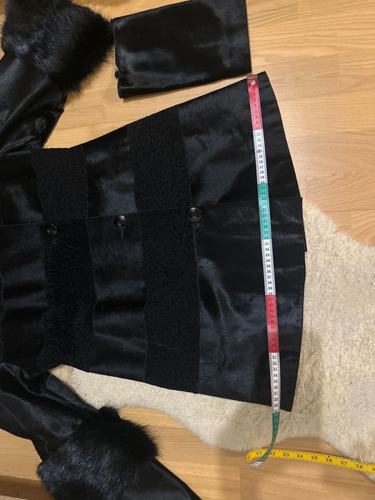 Естествено кожено палто EVER №40 – астраган, косъм, свалящи се ръкави