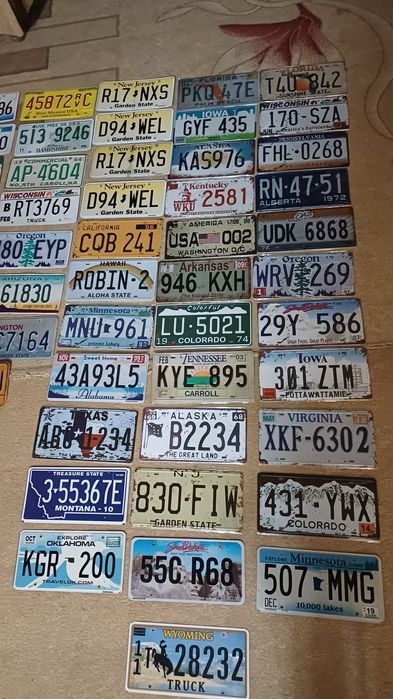 Авто номера из Америки для декора помещений Оригинал  36 $  один штук