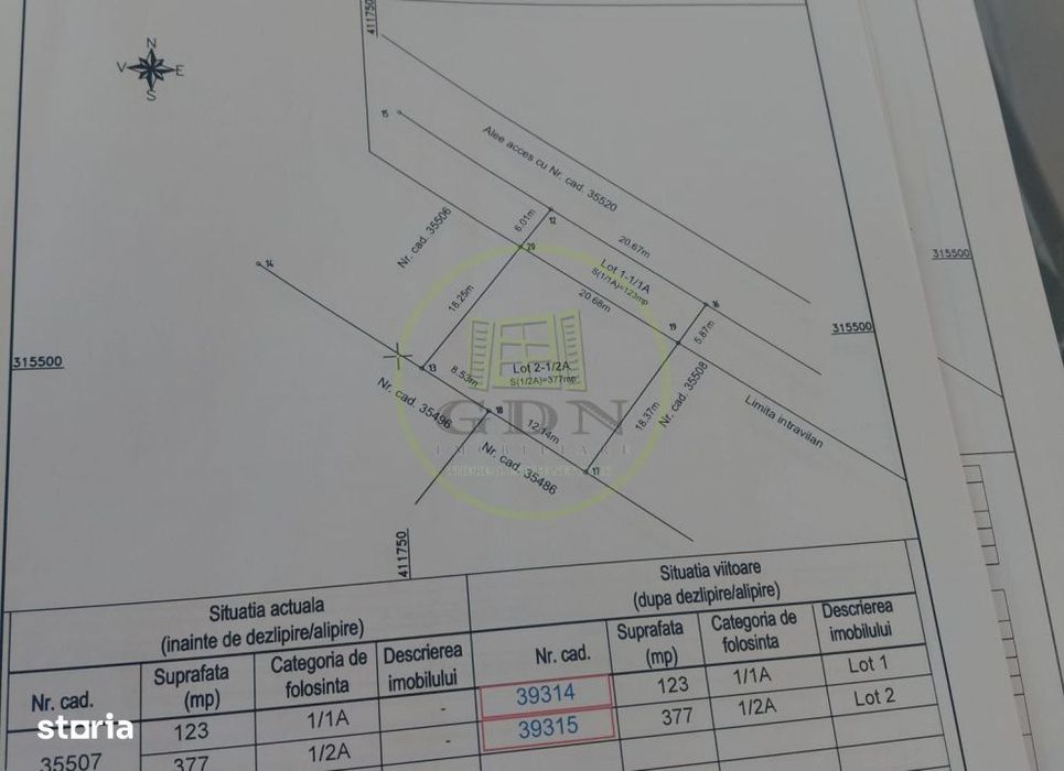 Teren intravilan, 500 mp, localitatea Ghercesti, zona Aeroport