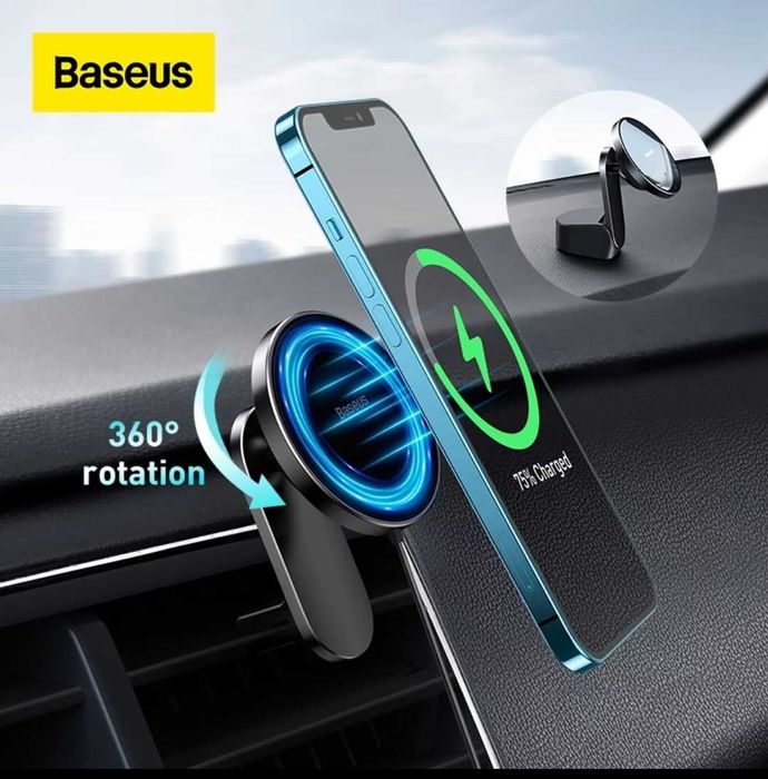 Baseus Магнитный Авто Держатель MagSafe 15W For iPhone 15