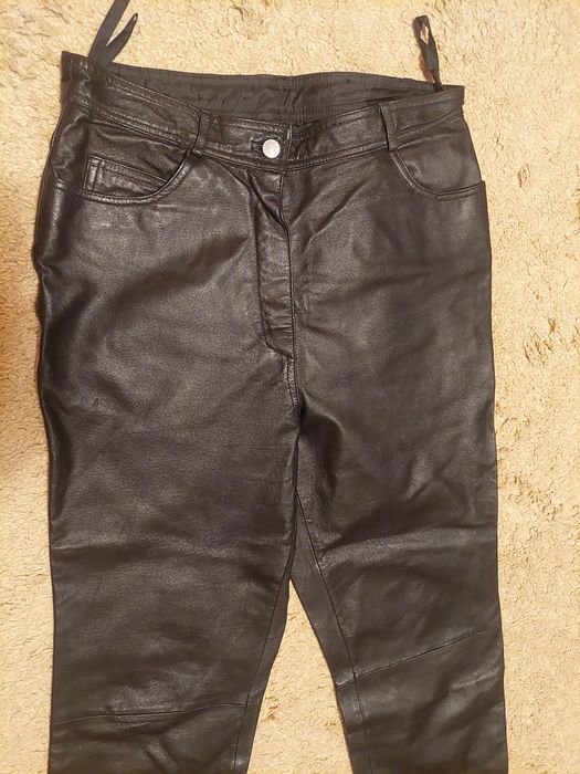 pantaloni piele clasici JCC pentru strada,rock, moto ,masura 42