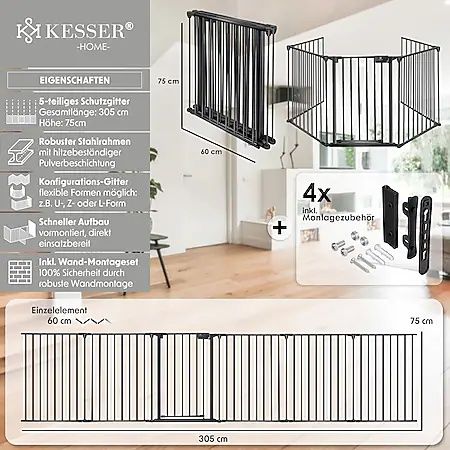 Предпазна преграда с врата за камина , деца и домашни любимци, игра