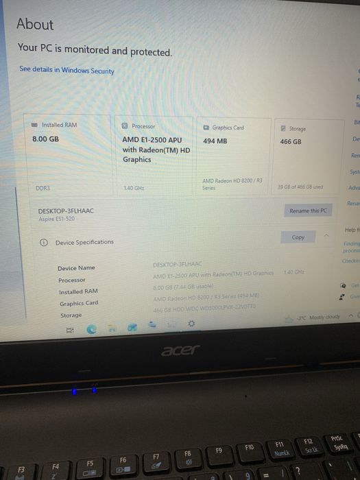Laptop Acer Aspire ES1-520-365Z