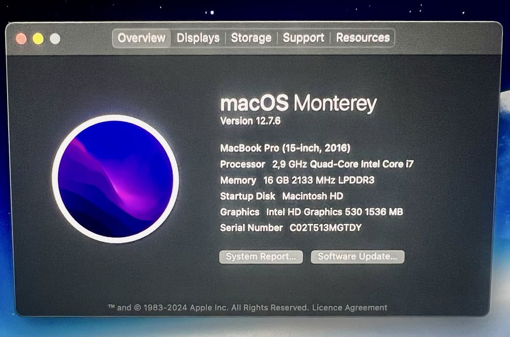 MacBook Pro 15” i7 2016 1T