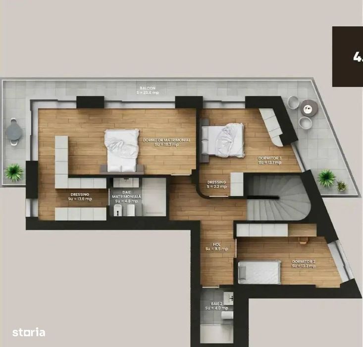 Penthouse vedere piscina+padure! Proprietate construita unica pe piata