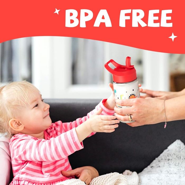 Висококачествена Детска бутилка за вода SANTECO със сламка 500мл