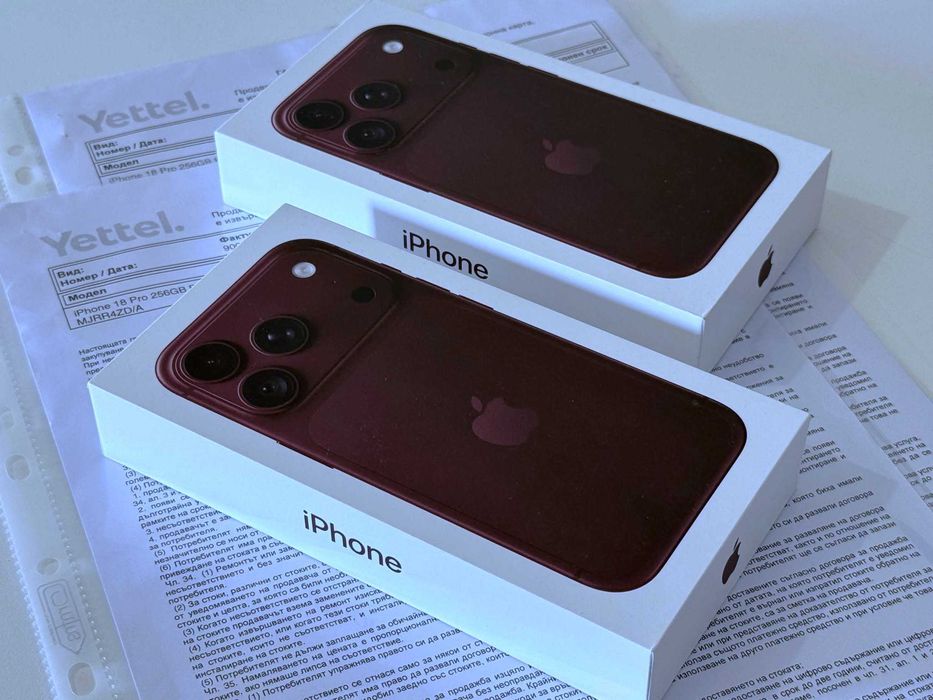 Бартер! Чисто НОВИ! 24м.Гаранция! iPhone 18 Pro Burgundy (Бордо)