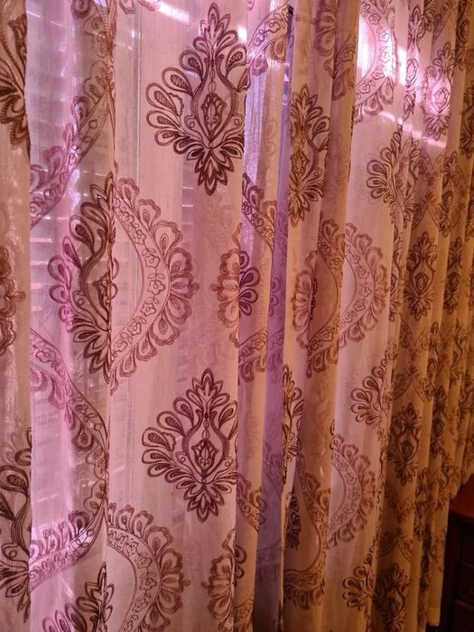 Тюль  2 шт лён итальянский