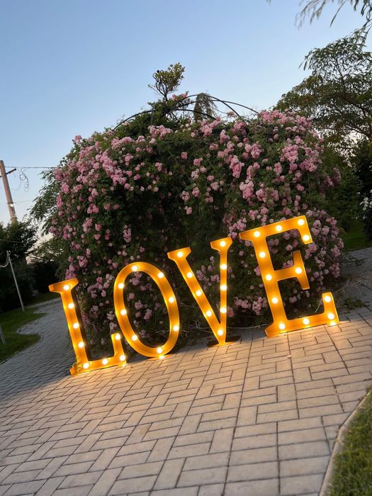 Litere luminoase volumetrice, panouri, audio-guestbook, cabino foto