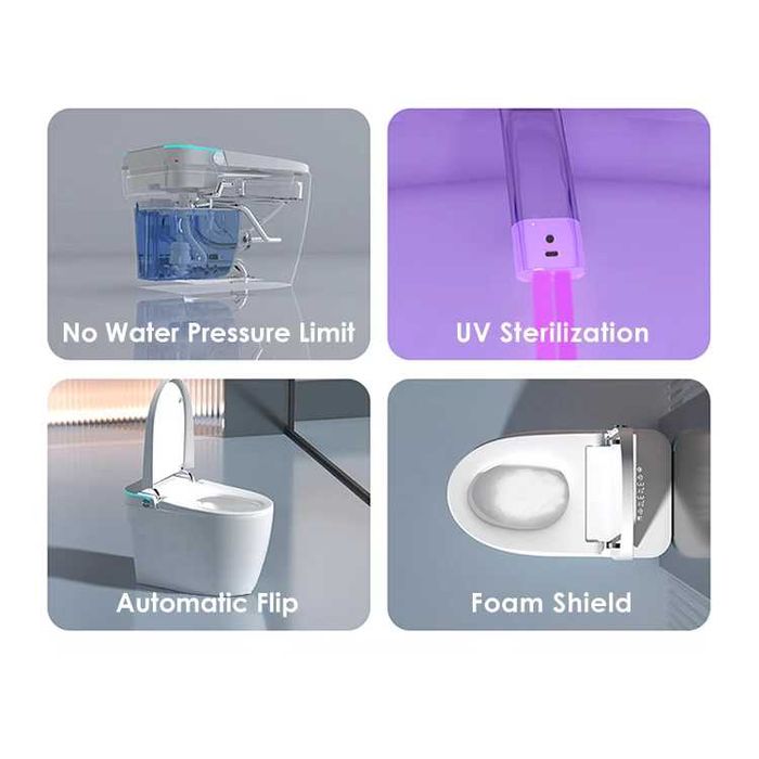 Мултифункционална смарт тоалетна с биде, подгрев, сушене, масаж