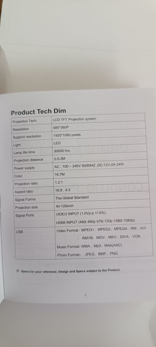 Miniproiector Full HD