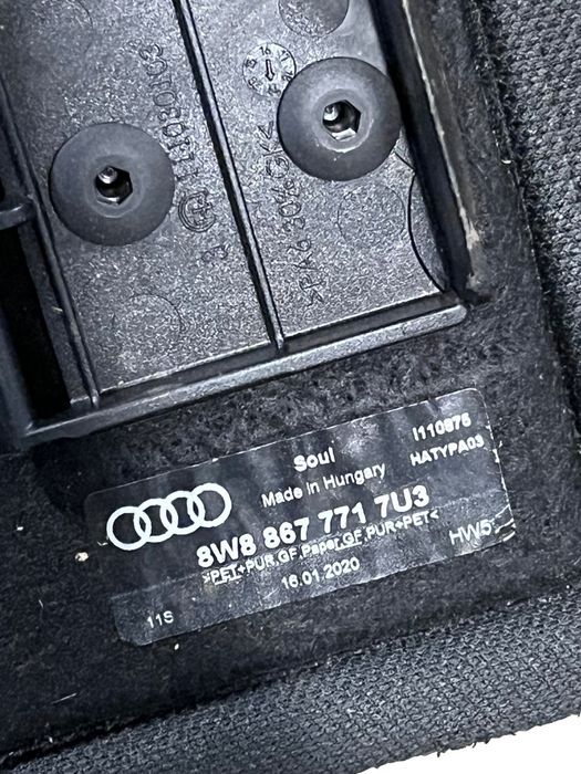 Polita Sub Luneta Audi A5/S5 Ii Sportback F5A 2016 -> 8W88677717U3