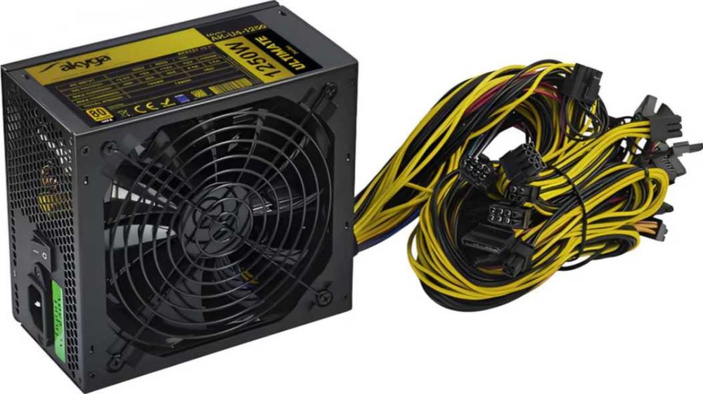 Sursa Monstru Akyga Ultimate 1250W 12x PCI-E Ideala Gaming Mining--Ca Noua